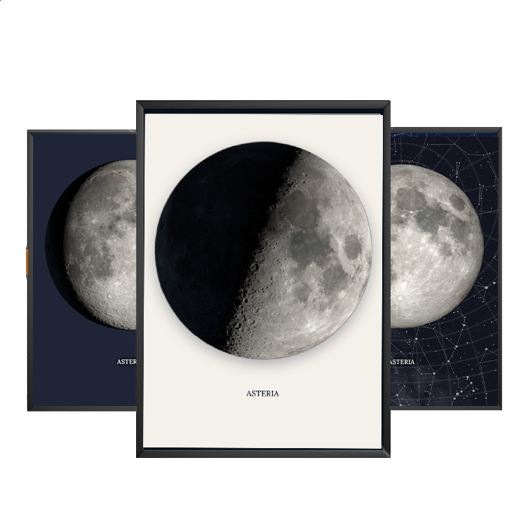 Személyre szabott holdfázis poszter – Asteria Maps