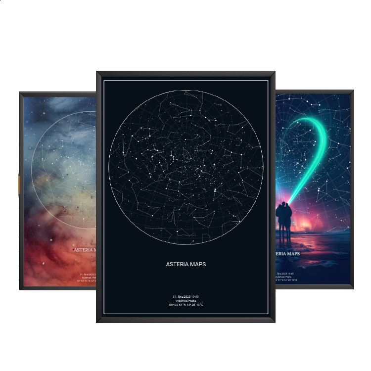 Személyre szabott csillagtérkép Asteria Maps